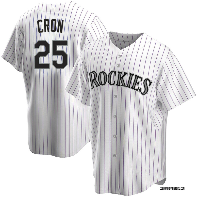 Youth CJ Cron Black Colorado Rockies Player Logo Jersey Size: Large